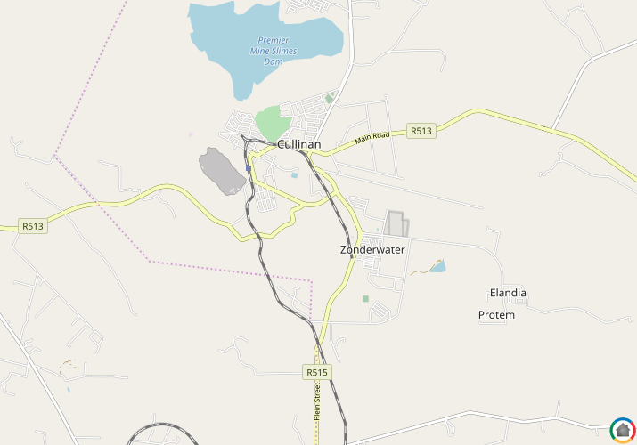 Map location of Cullinan